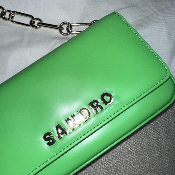 Sandro Paris Lime Green Crossbody Bag with coin purse - Picture 5 of 15